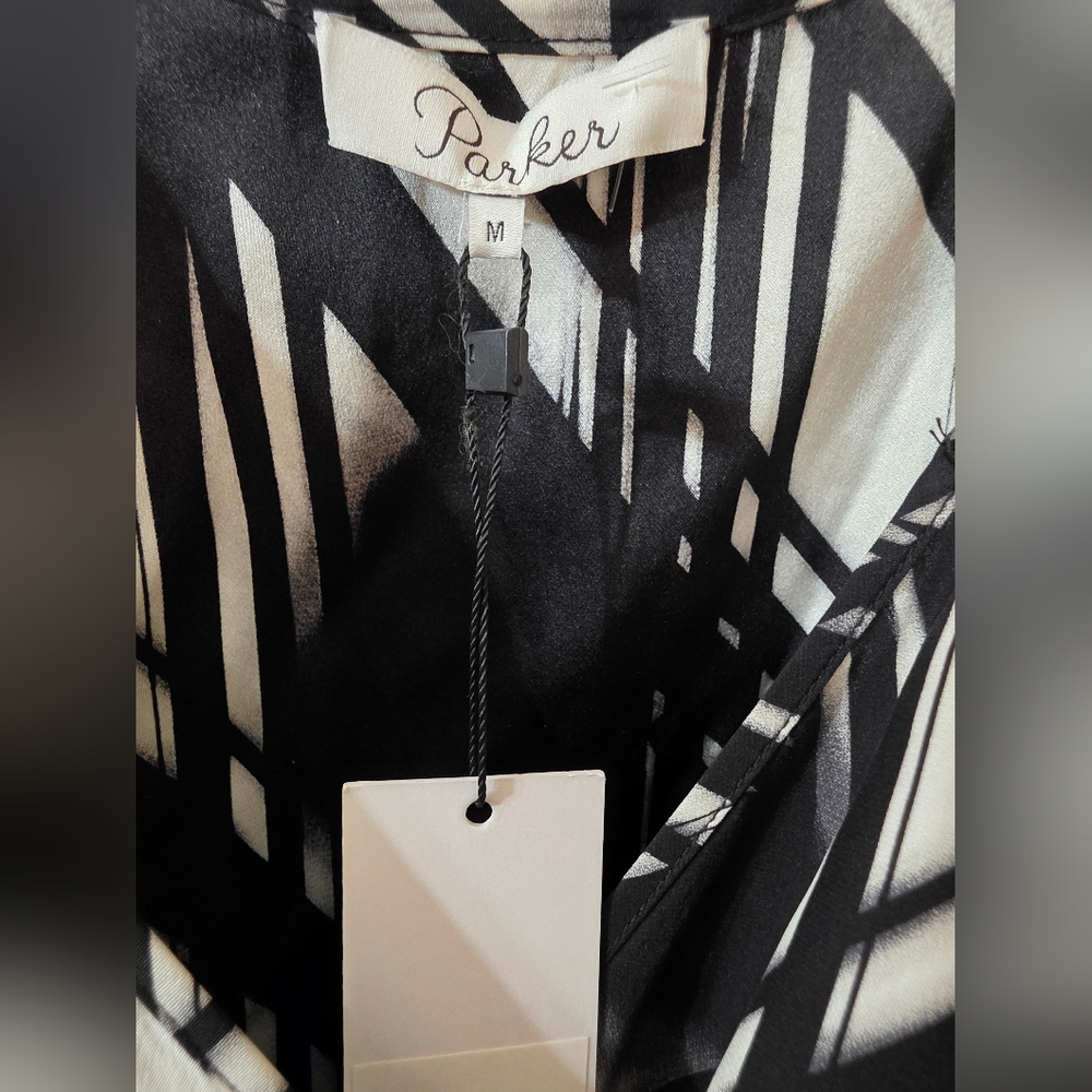 NWT Parker Jumpsuit with a black and white abstract pattern Size MEDIUM - Picture 5 of 13